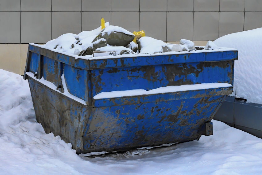 full dumpster in the winter